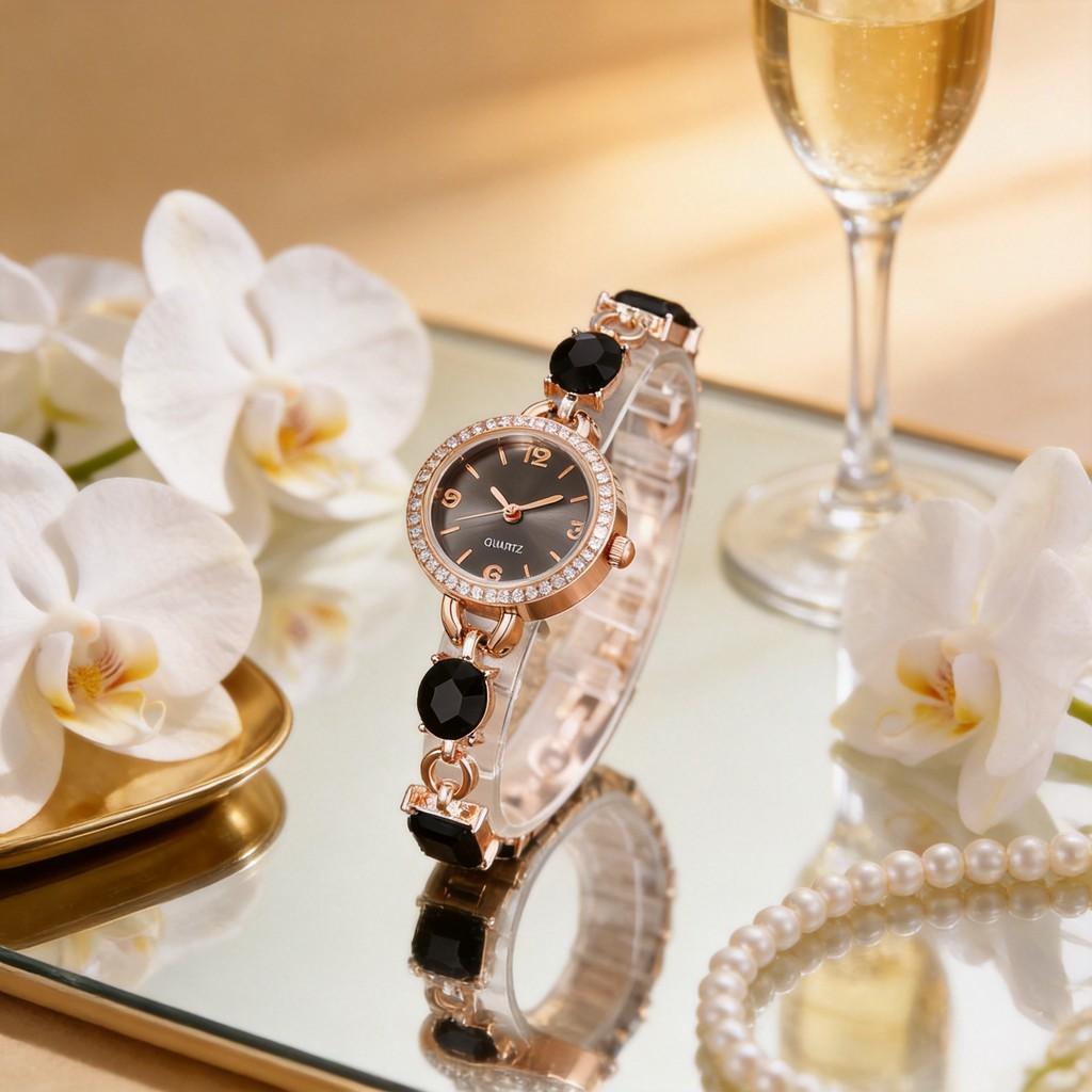 Minimalist Alloy Quartz Watch For Women With Elegant Jewelry Clasp For Fashion Gifts