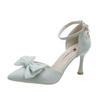 Fashion Women's Pointed Bow Sandals Low Heel Stilettos Lightweight Party Shoes Summer Fashion Sexy 2025 New Style
