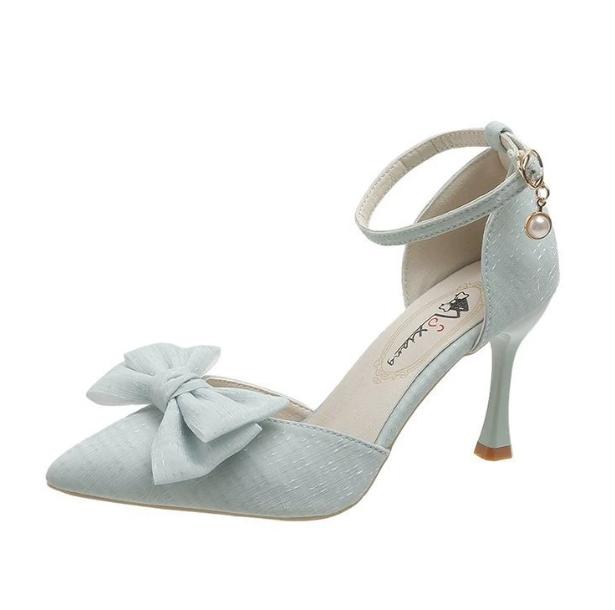 Fashion Women's Pointed Bow Sandals Low Heel Stilettos Lightweight Party Shoes Summer Fashion Sexy 2025 New Style