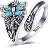 Ladies' Retro Personalized Dragonfly Sunflower Wrapped Ring