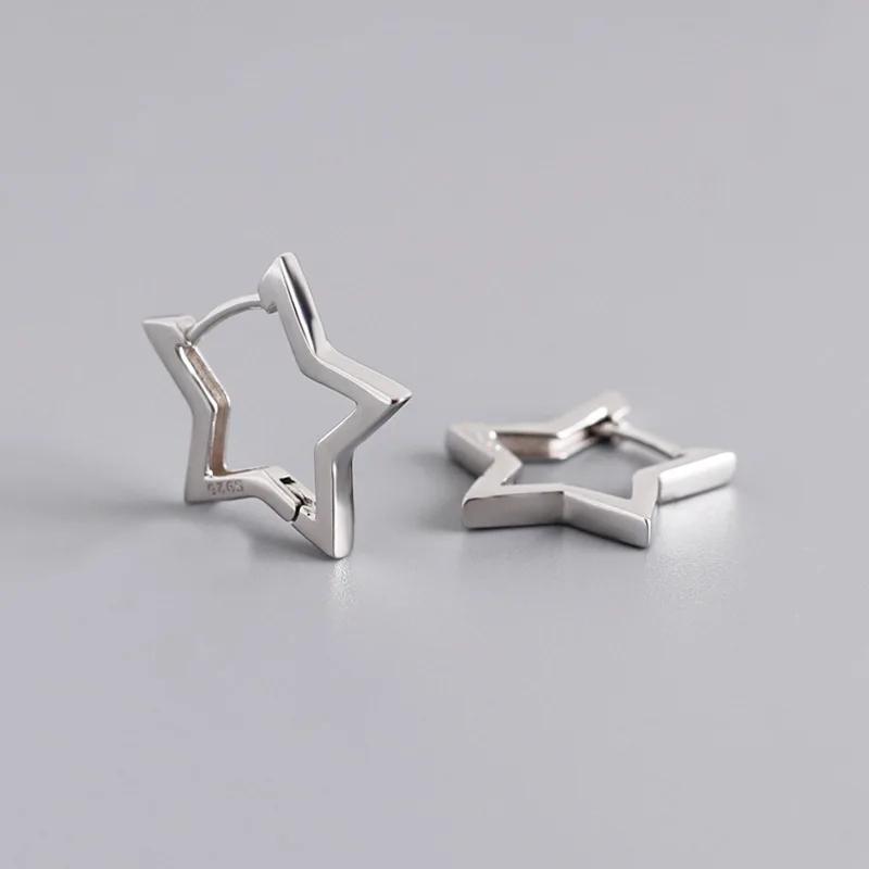 Geometric stars Earrings For Women Stainless Steel Star Hoop Earring Girl Zircon Gift Charm Hypoallergenic Accessories