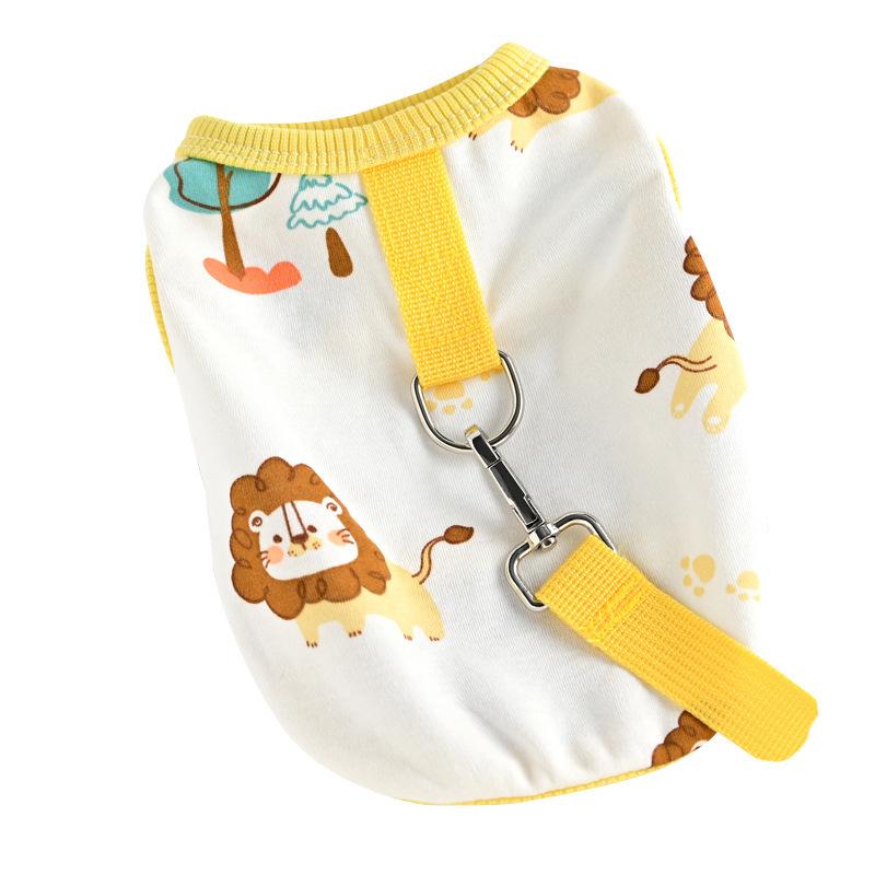 Pet clothing cat dog clothing with leash small dog vest spring and summer thin breathable