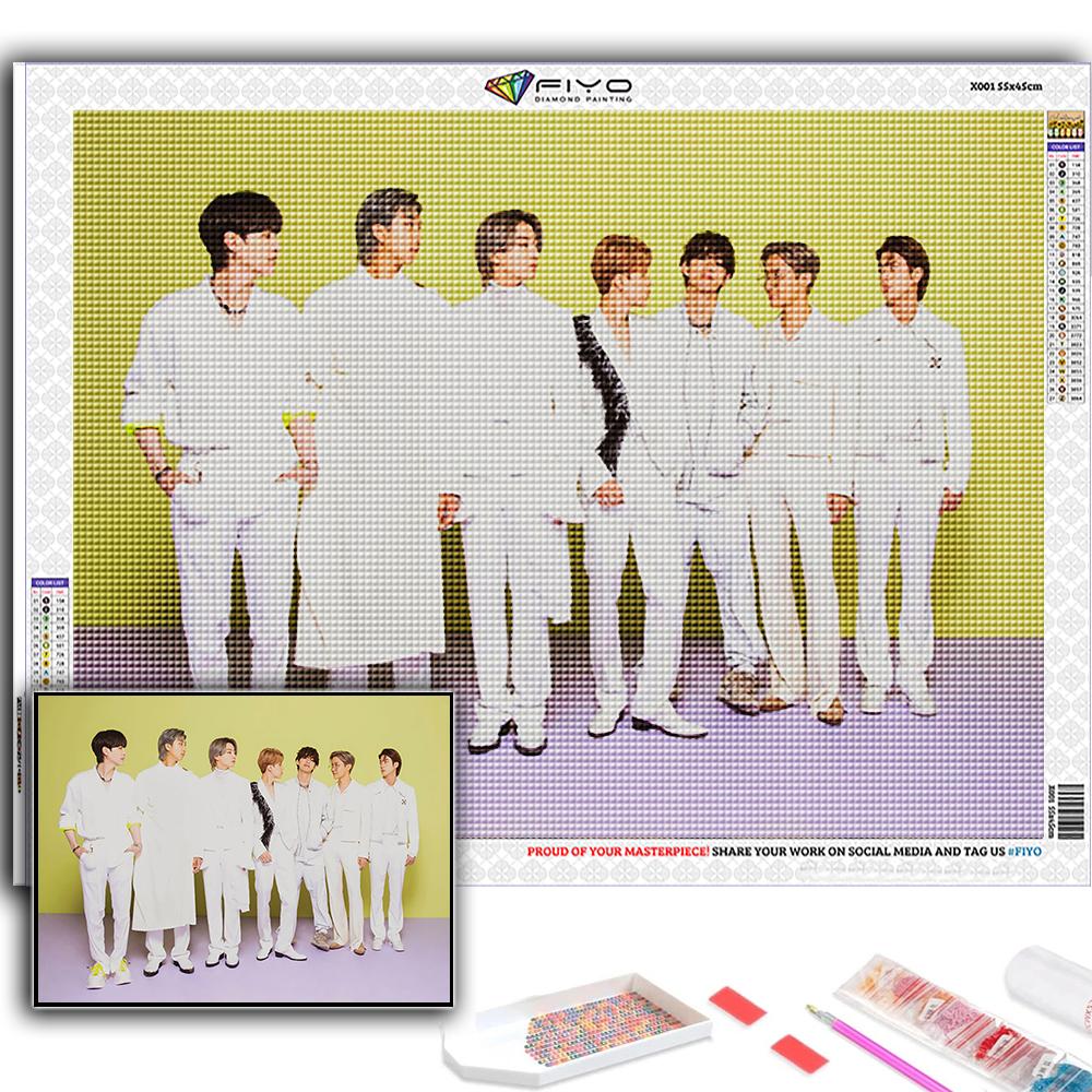 5D DIY Diamond Painting Cross Stitch Korean Boy Group Diamond Embroidery Mosaic Wall Art Home Decoration