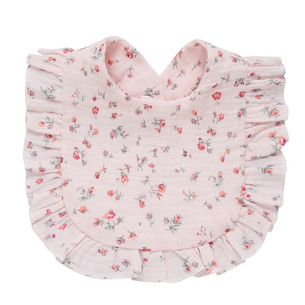 Floral Feeding Bib Burp Cloth Bib for Baby Boy Girl Gender Neutral Cotton Handkerchief Teether Drooling Bib for Newborn