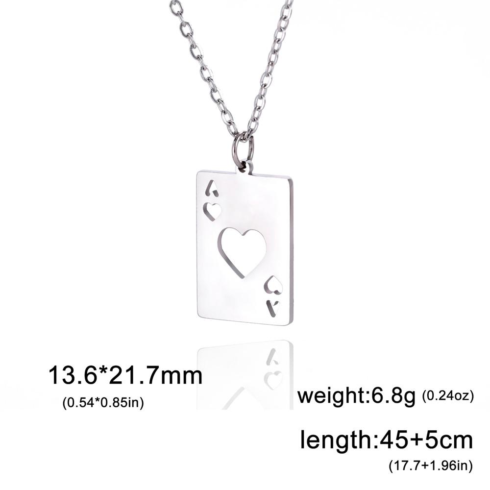

My Shape Lucky Ace Of Spades Necklace for Men Women Poker Card Pendant Chain Necklaces Stainless Steel Hip Hop Jewelry Gifts 60cm