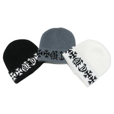 Ins Autumn and Winter Korean Version Casual Sanskrit Knitted Hat Out of the Street Couple Wool Hat Men's and Women's Ear Protection Warm Cold