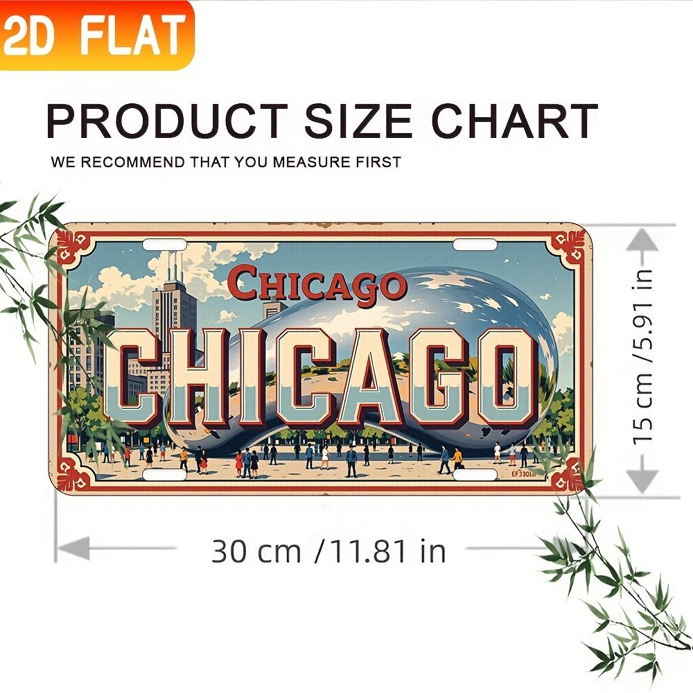 D Flat  Vintage Chicago Iron Sign  D Flat Decorative Plaque for Home Bar Garage for Cave  MultiFunctional Wall Hanging