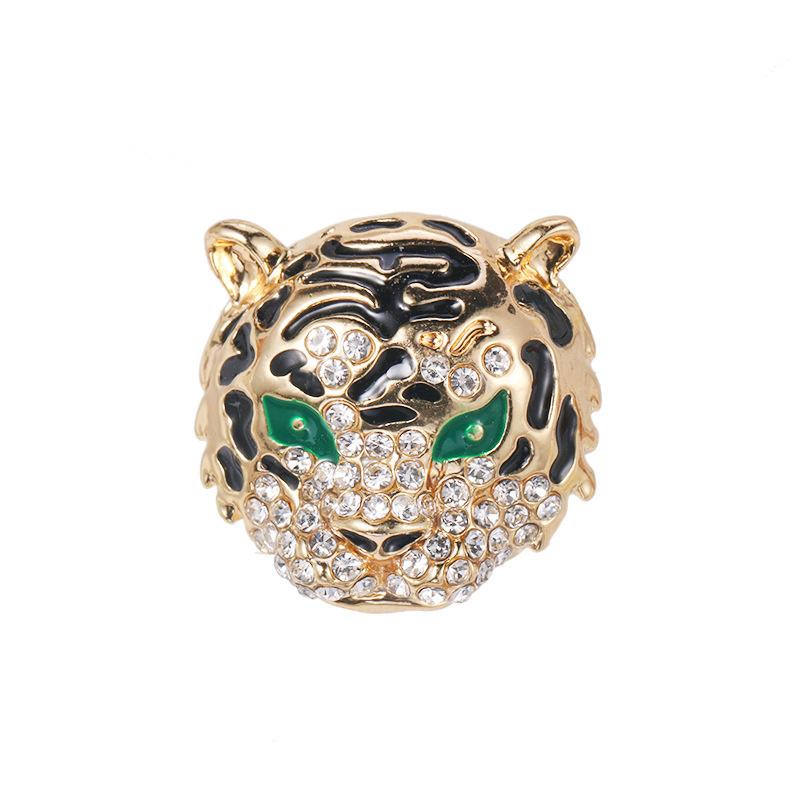 Fashion Retro Tiger Brooch Zodiac Year Of The Tiger Commemorative Rhinestone Alloy Pin Universal Decorative Brooch