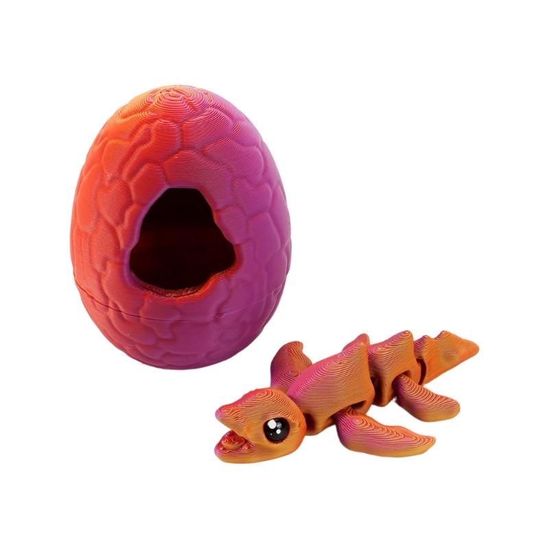 Cute 3D Printed Hatching Dragon and Eggs Display Ornaments Articulated Dinosaur Desk Toy For Shelf Decors And Playtimes