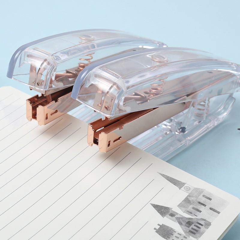 Rose Gold Transparent 24/6 Stapler: Luxurious, Stylish, and Labor-Saving Office Supply