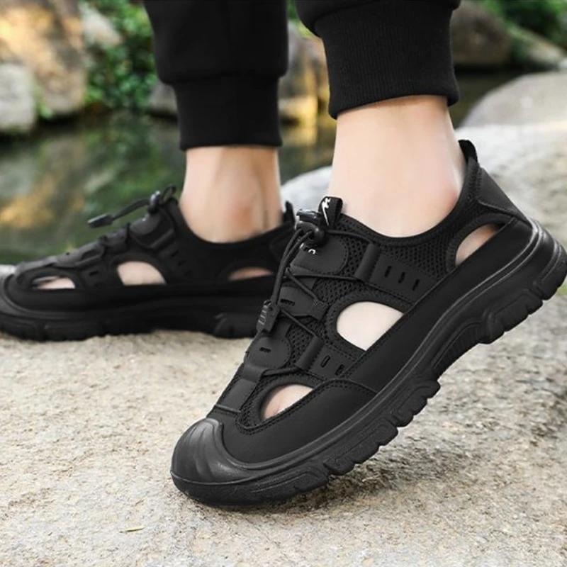 Fashion Closed Toe Male Shoe Mesh Flat Eva New Fashion Comfortable Cheap Liquidation Open Original Pvc Breathable Arrival Men's Sandal