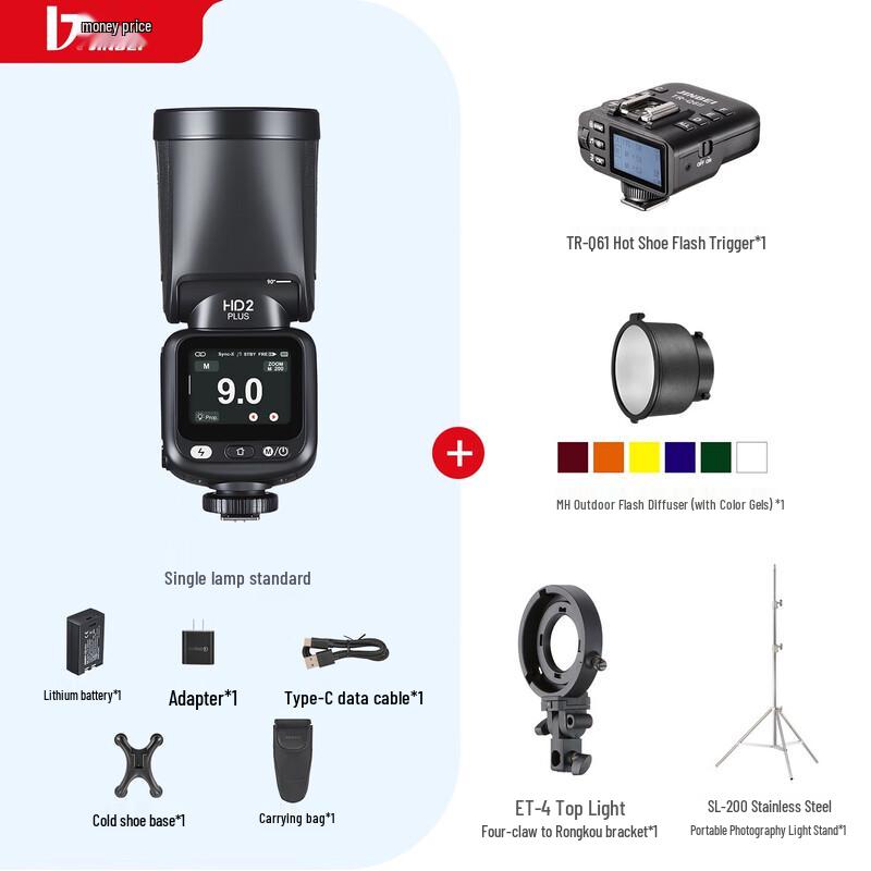 JINBEI HD-2PLUS Touchscreen Round Head TTL Flash for Cameras