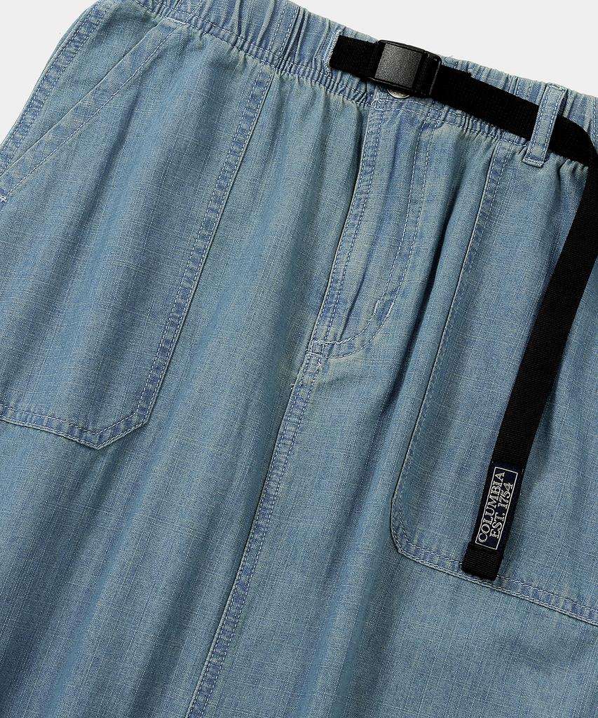 Columbia University Columbia Trajan Label Belted Denim Long Skirts Light Denim