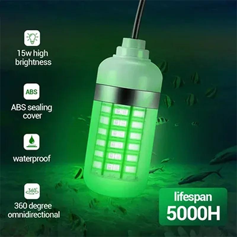 12V LED Fishing Lights 100W Ip68 Lure Fish Finder Lamp 108 Leds 2835SMD Attracts Prawns Squid Krill 4 Colors Underwater Lights