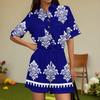 Women's Fashion V-neck Jumpsuit Plaid Casual Short Sleeve Top Jumpsuit