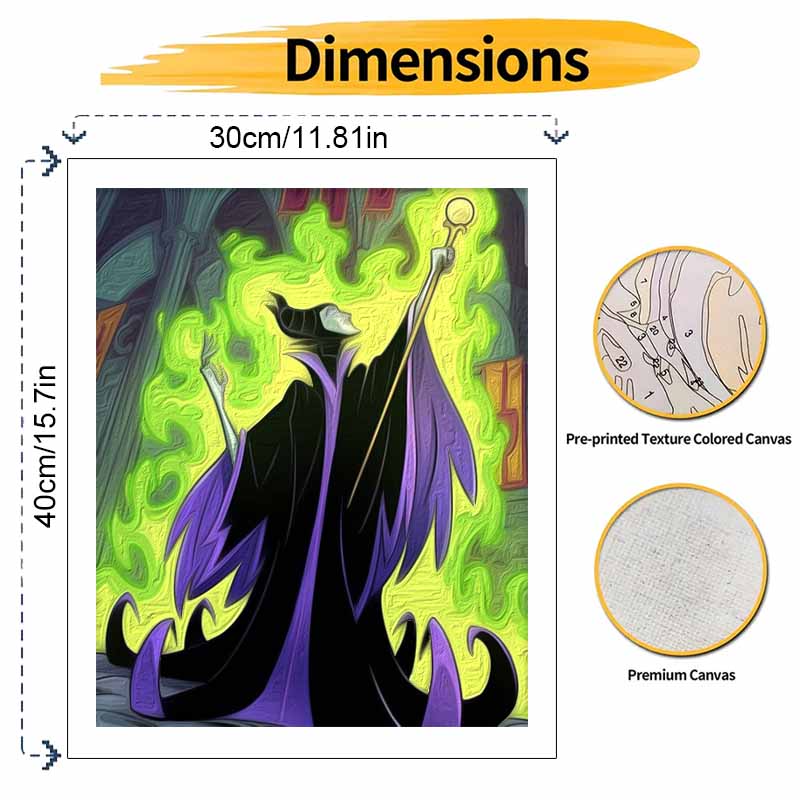 Disney Oil Painting Maleficent Art Handmade Diy Painting Home Decoration Gift