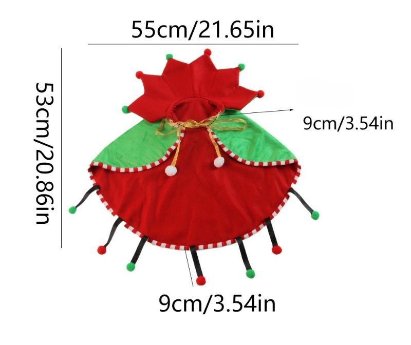 1 Stück Weihnachten Niedlich Warm Plüsch Haustierkostüm für Katze Hund Festliche Atmosphäre Dekoration Feiertags-Haustierkleidung Haustierdekoration