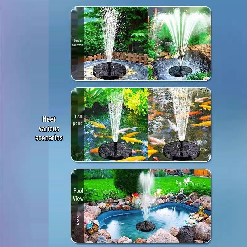 Automatic Solar Pond Fountain Circulator and Aerator for Outdoor Use