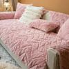 Weicher Plüsch-Sofa-Kissenbezug, Beige/Grau, Couch-Bezug, Kissenbezug, einfarbig, rutschfest, dickes Kissen, europäischer Stil