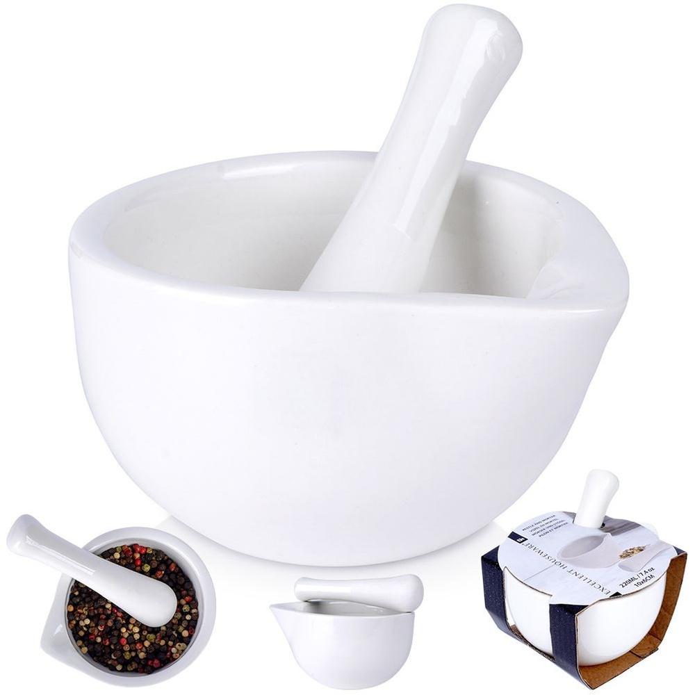 White Porcelain Spice Mortar and Pestle