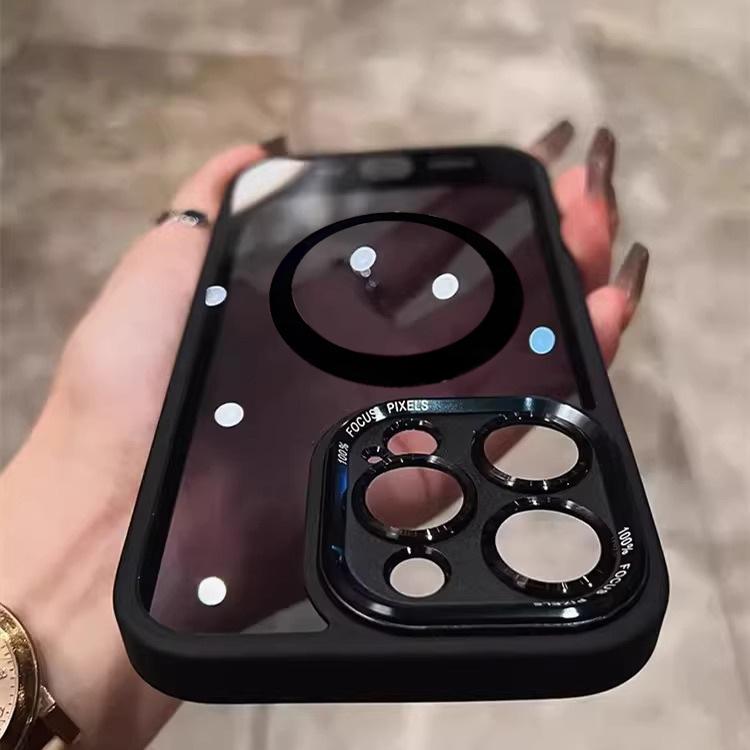 Fine shield is suitable for Apple 16 mobile phone case without tail, magnetic suction iphone14 acrylic 15promax anti-drop hard case.