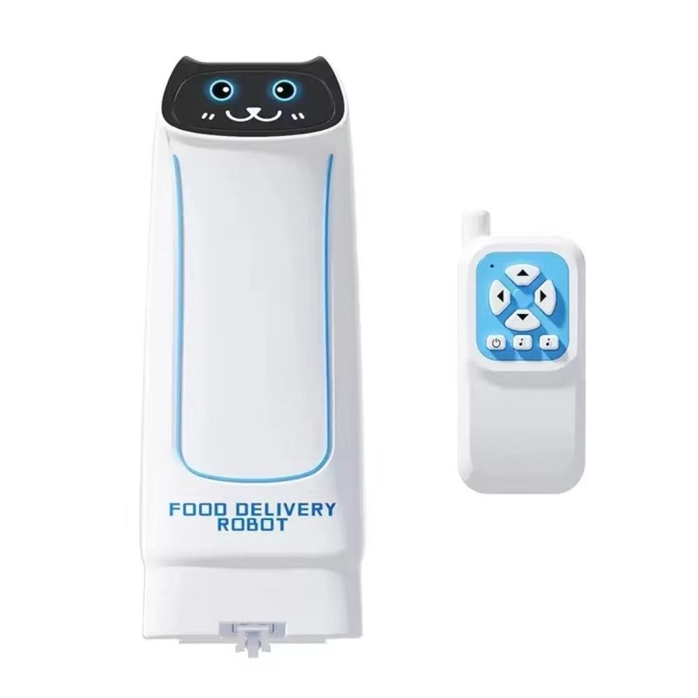 Automatic Intelligent Food Delivery Robot Toy Light And Sound Remote Control Car Food Serving белый