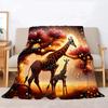 2026 Giraffe Sunset Scene Gift Soft Plush Blanket,Flannel Throw Blanket for Living Room Bedroom Bed Travel Sofa Cover Kids Gift