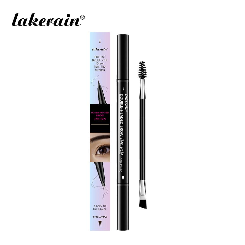 2 In 1 Eyebrow Pencil Waterproof Eye Brow Pencil Perfect Eyebrows Waterproof Makeup Brushes Eyeliner For Set Pen Brown