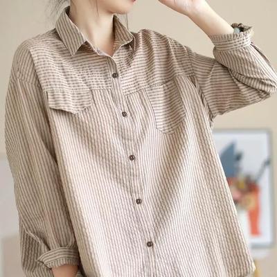 Damen Lässig Übergröße Bedruckt Locker Knopf Tunika Hemd Bluse Oberteile