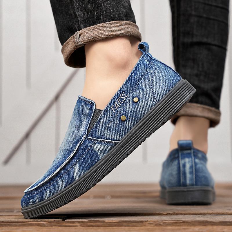 Autumn new canvas shoes casual men's low-top fashion trend denim men's shoes