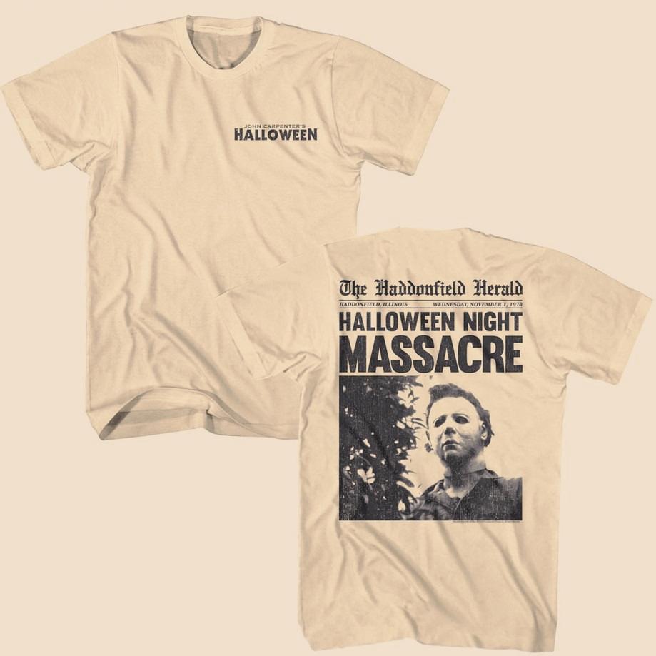 Halloween Michael Myers Horror Movie Print Cotton Short Sleeve TShirt Unisex Women Summer Vintage Streetwear Casual Tee Tops