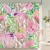 Green Plant Leaves Printed Shower Curtain Waterproof Polyester Curtain With Hook Decoration Bathroom Curtain 3D Shower Curtains