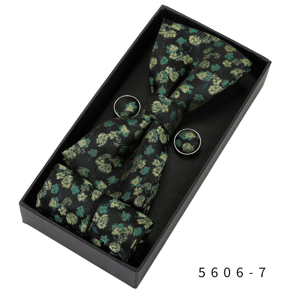 Men's Formal & Casual Bow Tie, Cufflinks, and Pocket Square Set - Korean Style for Weddings & Events