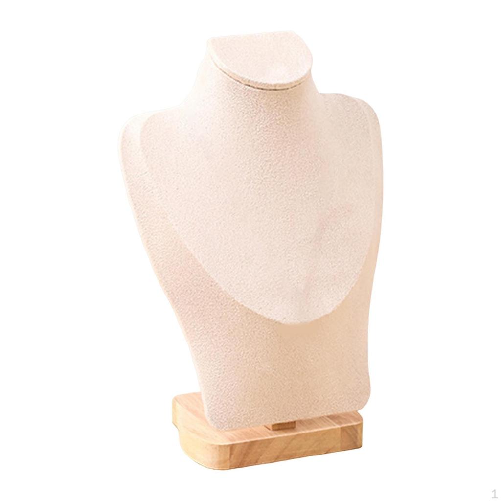 Smyckesdisplaystativ Bysthållare Organizer, Halsband Träprydnad för Vardagsrum