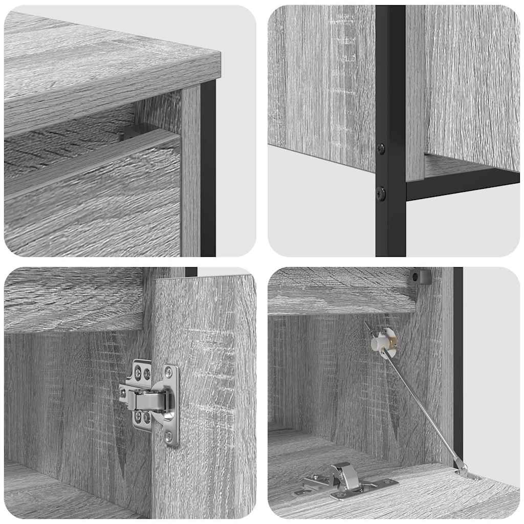 Bathroom Furniture Set with Shelf 3 pcs Grey Sonoma Wood Based Material