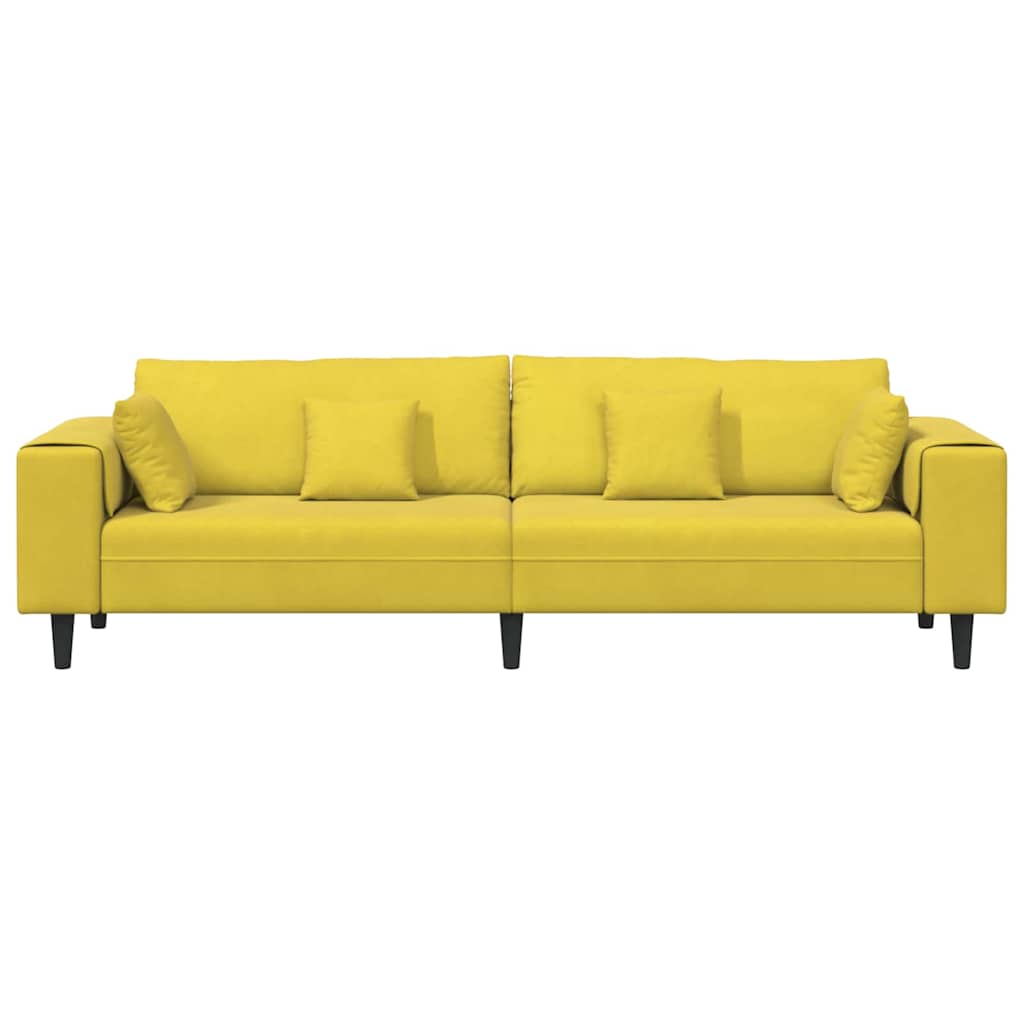 Yellow Sofa 250 x 77 x 76 cm Velvet