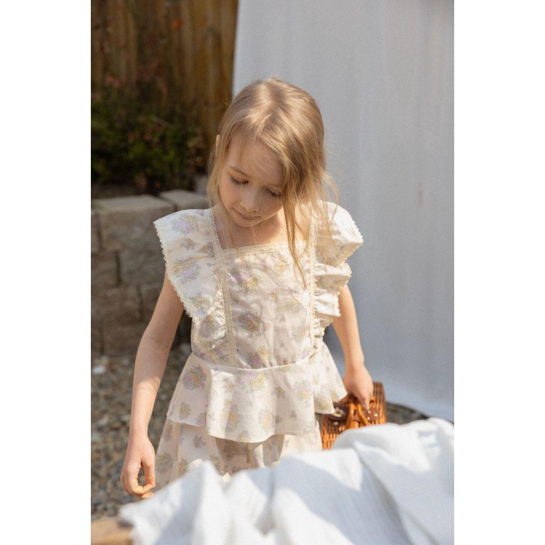 Perrobebe Isabel Flutter Sleeve Cotton Blouse for Kids S