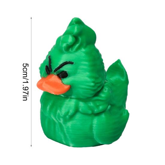 Green Christmas Duck Figurine Collectible Mini Duck Ornament Xmas Centerpiece Duck Figure for Holiday Tables Shelves Decoration