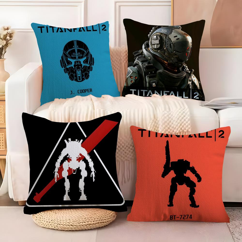 Titanfall 2 Pillow Case Anti-dustmite Pillowcase Invisible zipper silky short plush Sofa cushion cover
