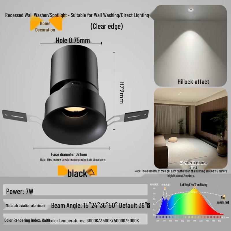 

MPOW Recessed Curved Frameless LED Spotlight
