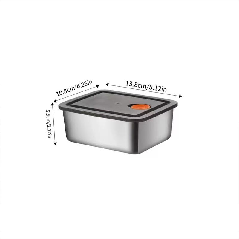 

Набор из 4 контейнеров для хранения продуктов из нержавеющей стали, утолщенные, герметичные, штабелируемые, для организации пространства в холодильнике, морозильной камере и кладовой. A