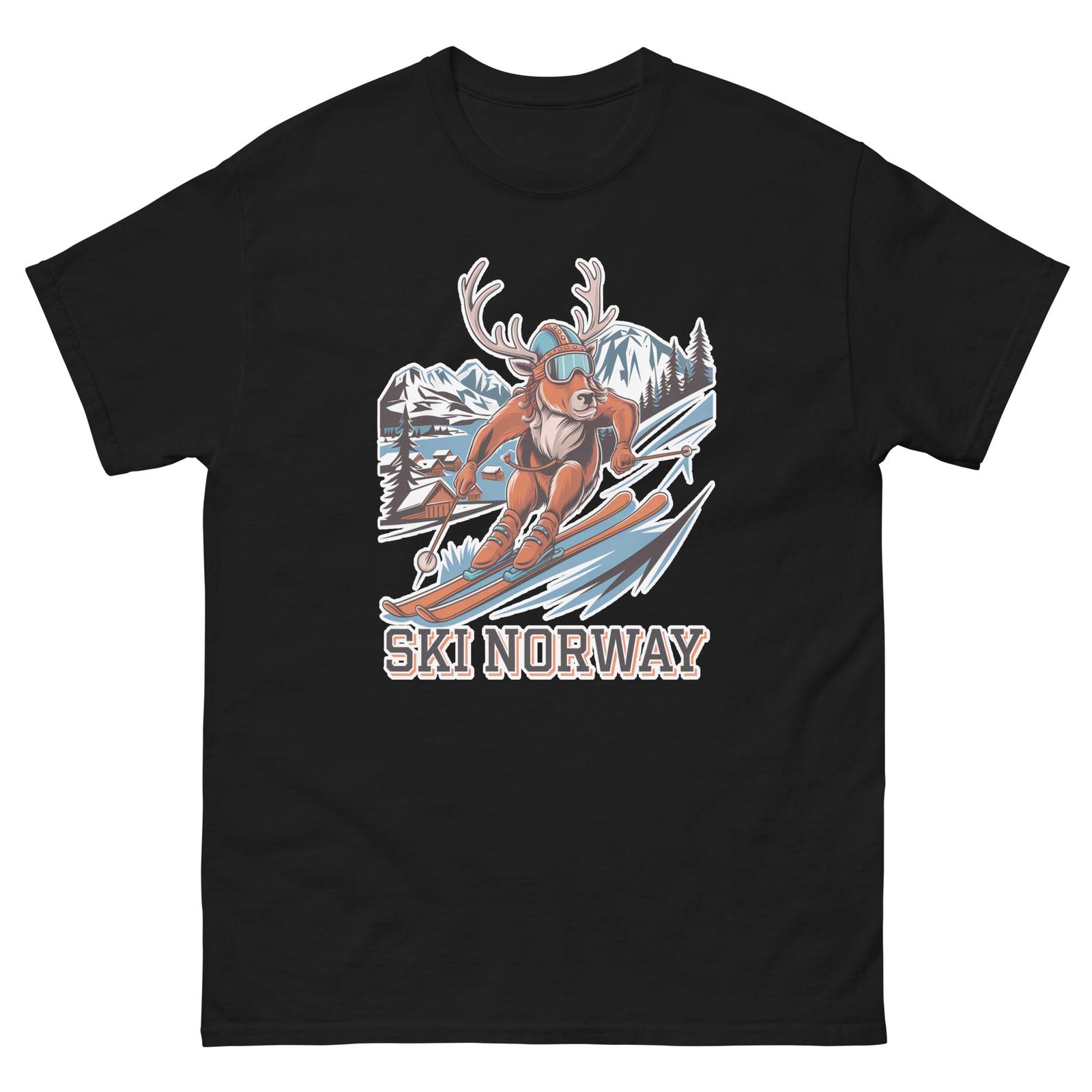 Ski Norway Reindeer Cute Animal Skiing T-Shirt XXXL
