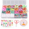 1350Pcs Clay Beads Exquisite Fruit Shape Environmentally Friendly Safe Beads for Jewelry Making with Storage Box