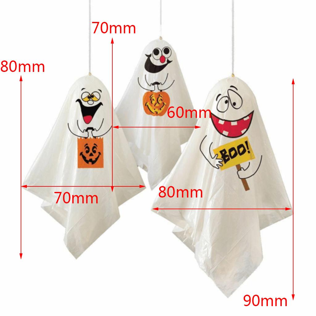 Cute 3Pcs Flying Ghost Halloween Party Hanging Ghosts Decoration for Front Yard