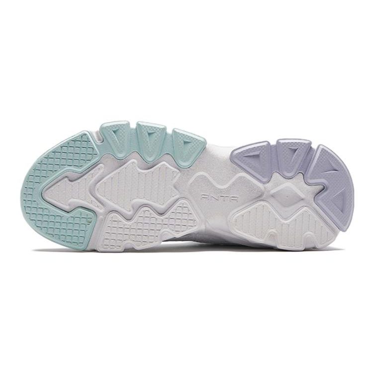 Anta Lightweight Comfortable Non-Slip Shock Absorbing Low-Top Casual Shoes Kids sneaker White Green 322418806-1
