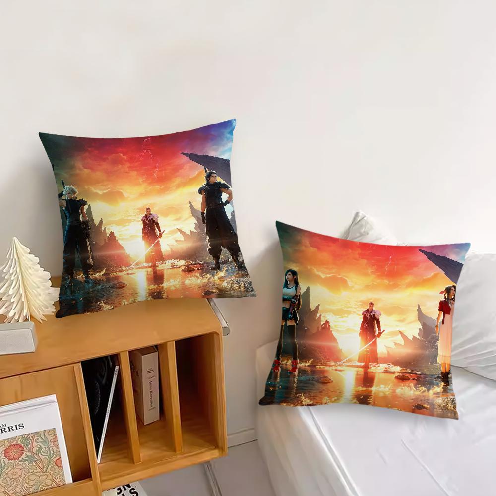 Game F-final F-fantasy VII Cushion Cover Pillow Cover Decoration Room Home Sofa Living Office Car Nordic Simplicity