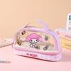 Cartoon Bunny Double Layer Transparent Pen Case With Storage For Students And Gift Use