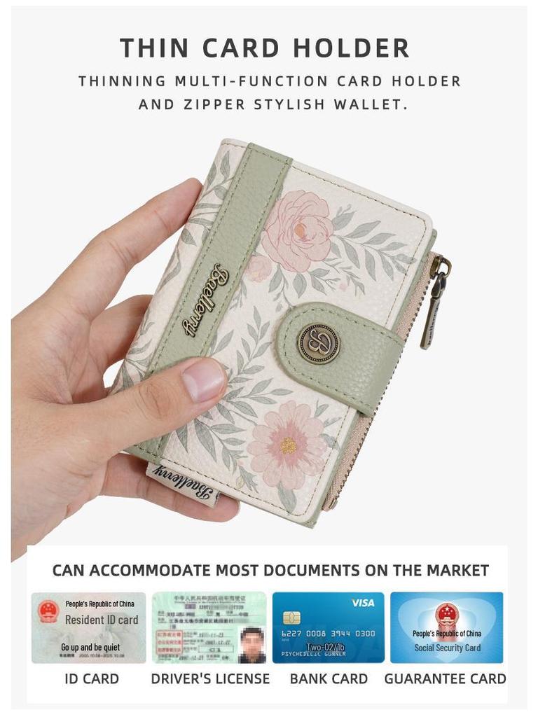 New Women's Korean Style Anime Short Wallet with Multi-Card Slots and Fashion Clasp