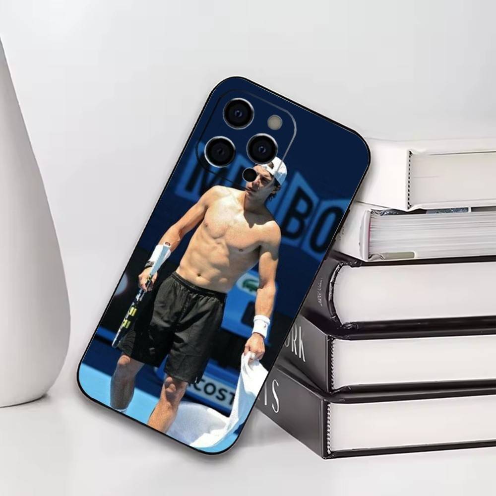 Cool Tennis Star Portrait Phone Case For iPhone17,16,15,14,13,12,11 Plus,Pro Others Soft Black Cover