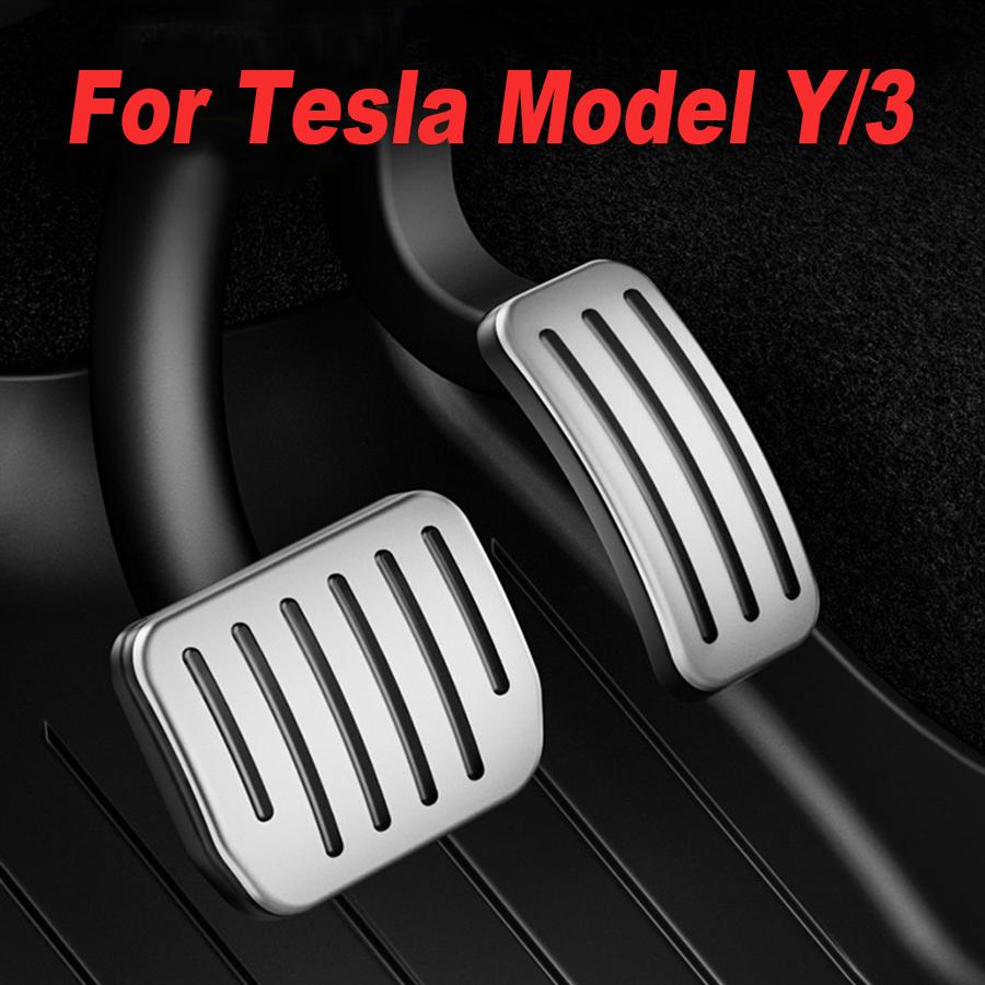 Per Tesla Model Y Juniper 2026 2026 Pedali Poggia Piede Antiscivolo Acceleratore Freno Rest Performance Copri Tappetini in Alluminio